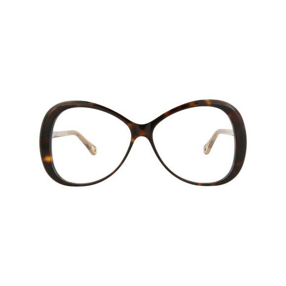 Chloé Round-Frame Bio Acetate Optical Frames Brown Womens - Picture 1 of 6